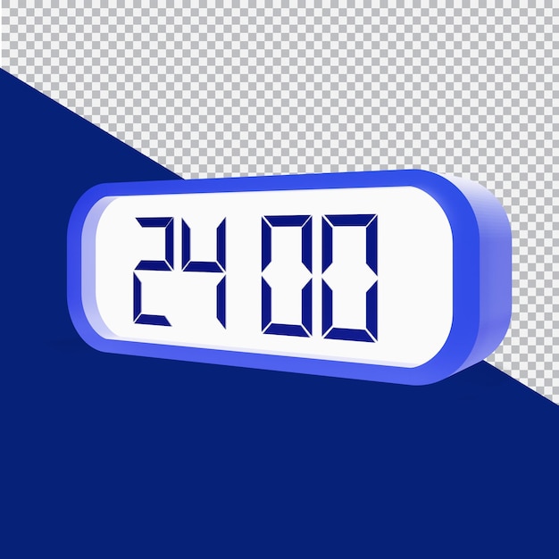 PSD 3d render modern digital clock