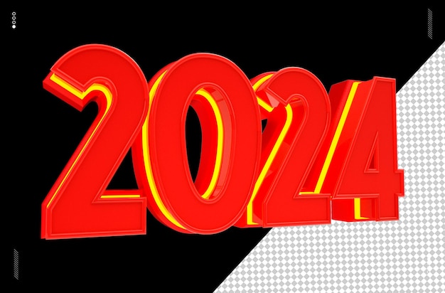 PSD 3d render number font red neon