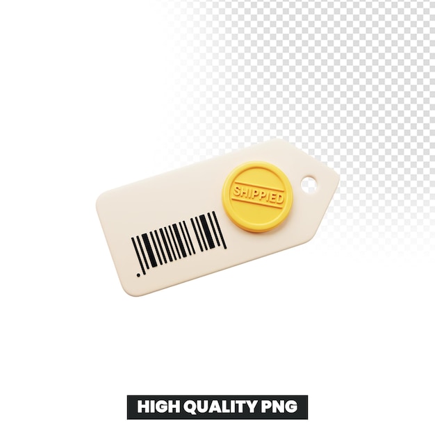 PSD 3d render of a shipped label