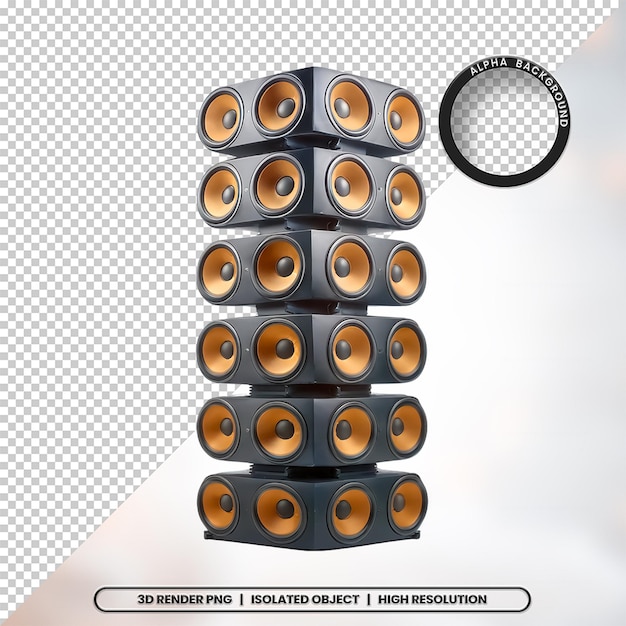 PSD 3d render speaker element icon psd png