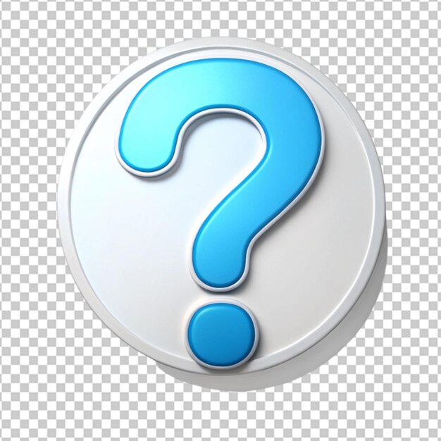 PSD 3d render symbol of question mark isolated on transparent background
