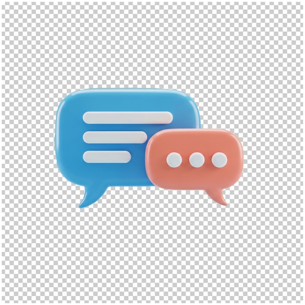 PSD 3d rendered chat bubbles for communication and messaging