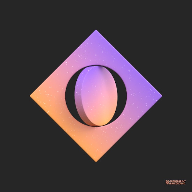 PSD 3d rendering abstract gradient object art geometric shapes