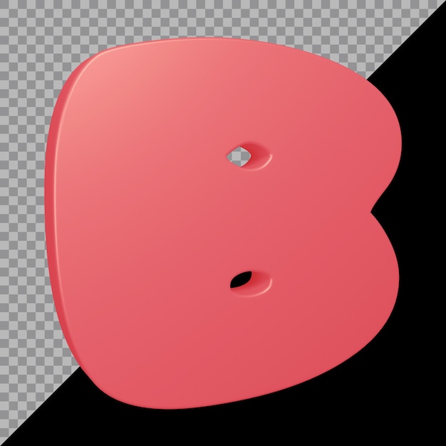 PSD 3d rendering of alphabet letter b