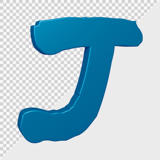 PSD 3d rendering of alphabet letter j