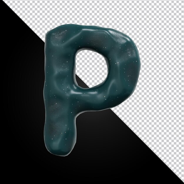 PSD 3d rendering of alphabet letter p isolated