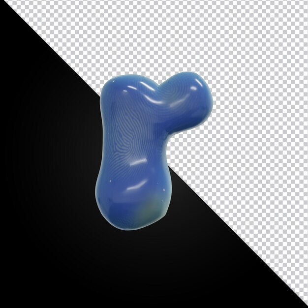 PSD 3d rendering of alphabet letter r isolated