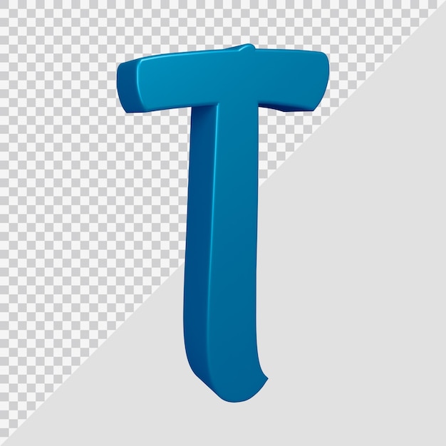 PSD 3d rendering of alphabet letter t