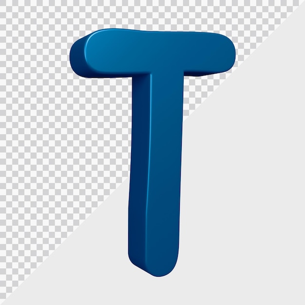 PSD 3d rendering of alphabet letter t