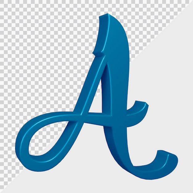 PSD 3d rendering of alphabet letter a