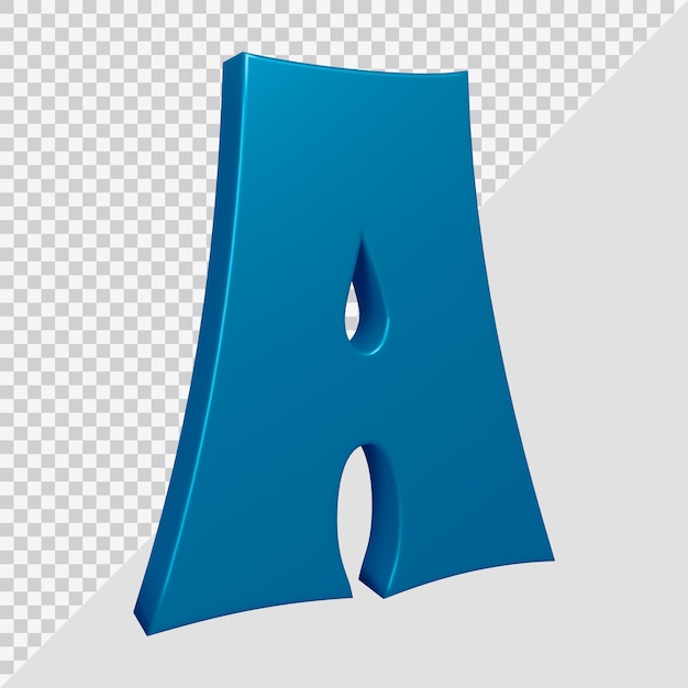 PSD 3d rendering of alphabet letter a