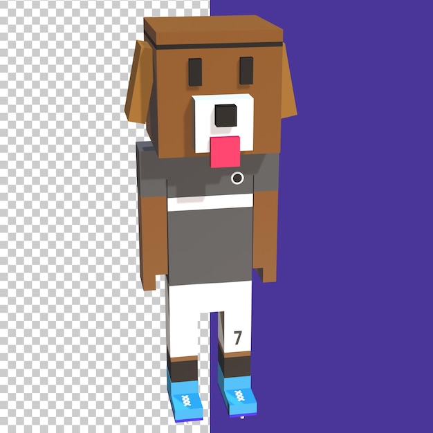 PSD 3d rendering anjing ilustration