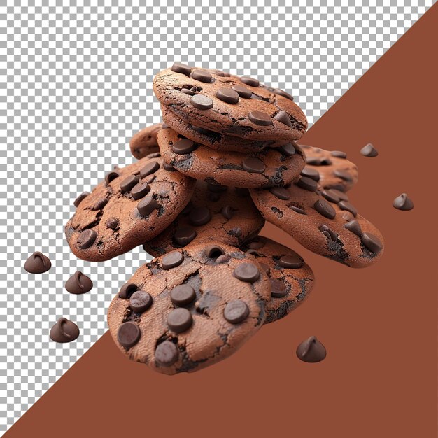 PSD 3d rendering of a chocolate chips on transparent background ai generated