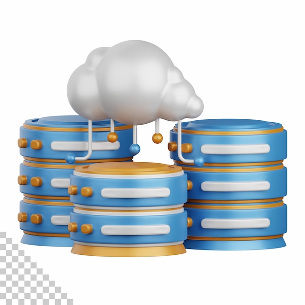 PSD 3d rendering cloud computing isolated useful for technology, programming, development, coding, software, app, computing, server and connection design element