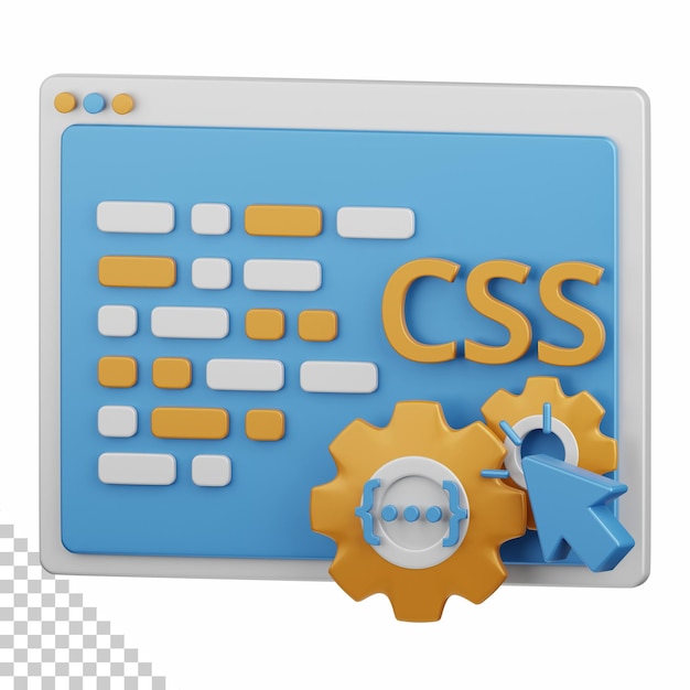 PSD 3d rendering css coding isolated useful for technology, programming, development, coding, software, app, computing, server and connection design element