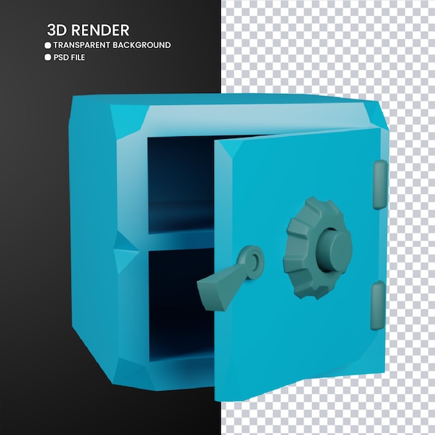 PSD 3d rendering of cute safe
