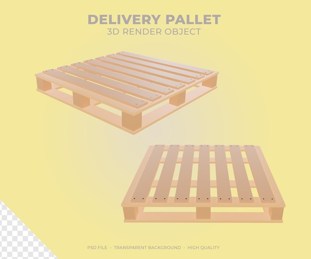 PSD 3d rendering delivery pallet