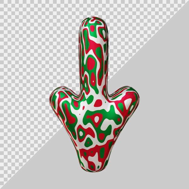 PSD 3d rendering of down arrow with modern style