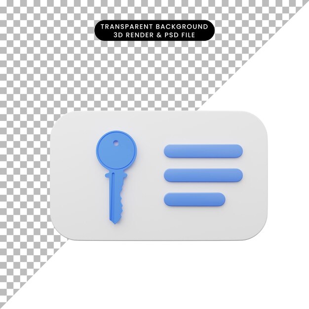 PSD 3d rendering of element user interface ui simple icon