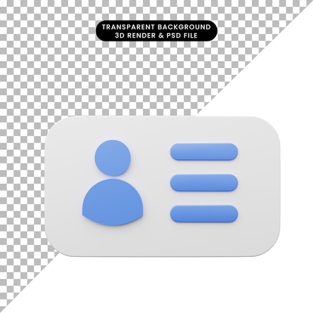 PSD 3d rendering of element user interface ui simple icon