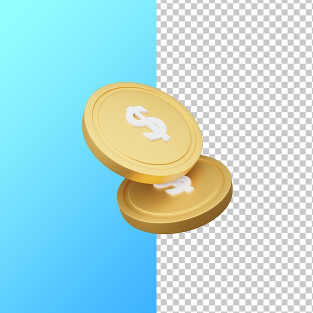 3d rendering of gold coin