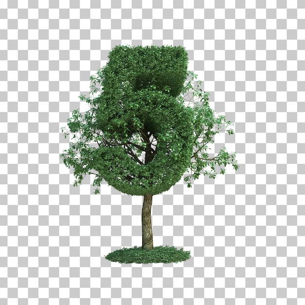 PSD 3d rendering of green tree number 5