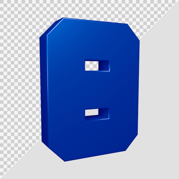 PSD 3d rendering of number 0