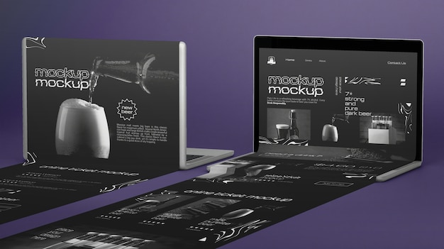 PSD 3d rendering of online ticket mockup