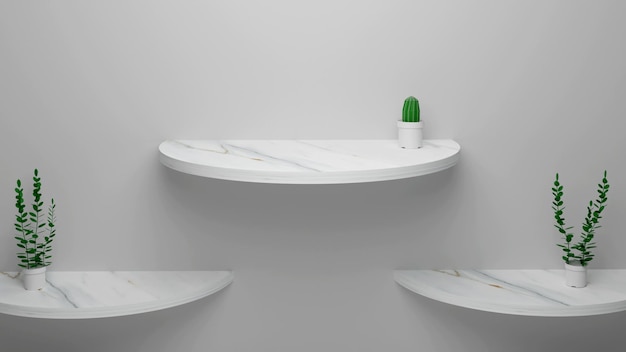 PSD 3d rendering podium for product placement  