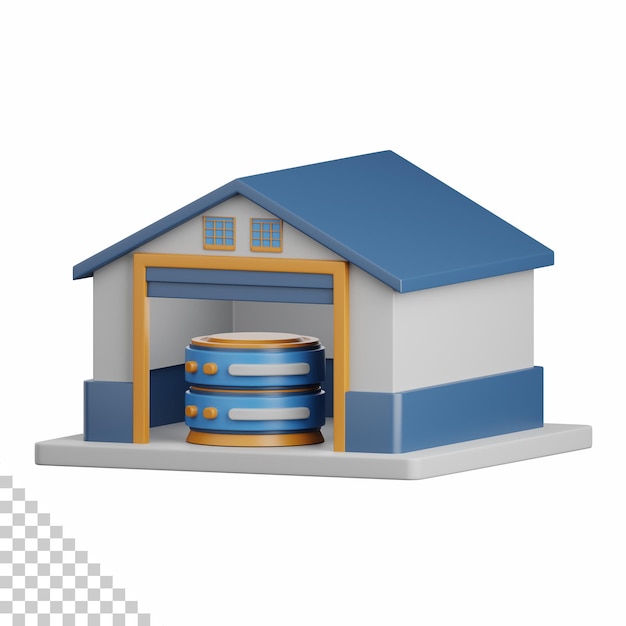 PSD 3d rendering on premise isolated useful for cloud, network, computing, technology, database, server and connection design element