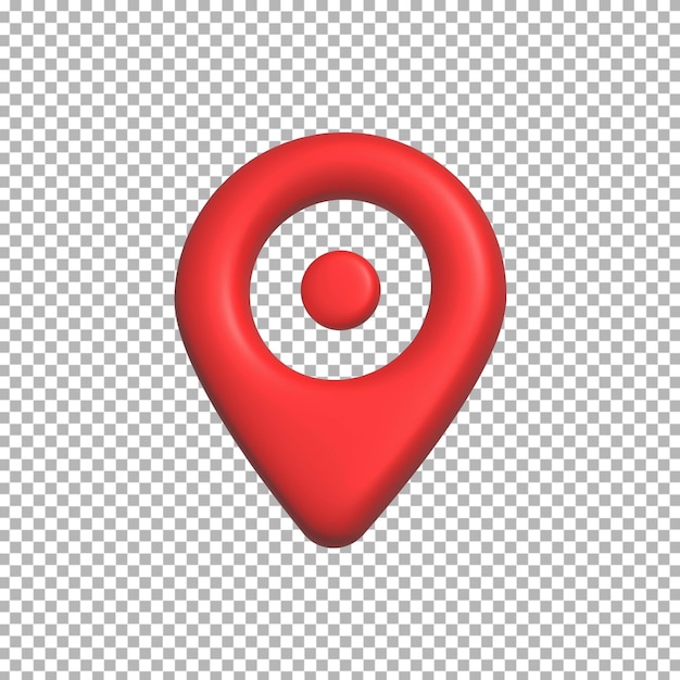 PSD 3d rendering red realistic 3d map pin gps pointer markers pointer location icon