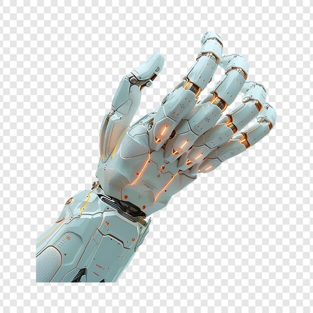PSD 3d rendering robotic hand isolated on transparent background