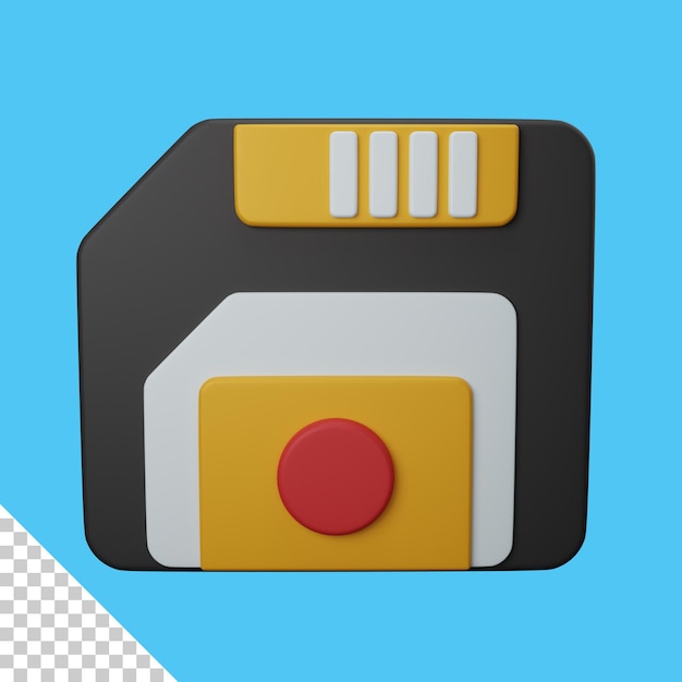 PSD 3d rendering save as or floppy disk isolated useful for user interface apps and web design