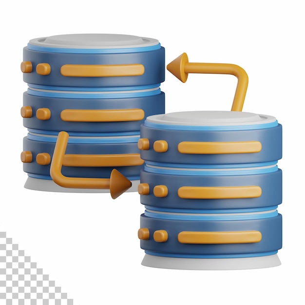 PSD 3d rendering server data isolated useful for cloud, network, computing, technology, database, server and connection design element