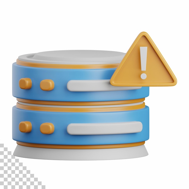 PSD 3d rendering server error isolated useful for cloud network computing technology database server and connection design element