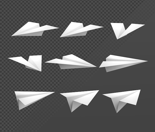 PSD 3d rendering sprite sequence origami paper plane perspective view
