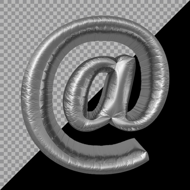 PSD 3d rendering of symbol balloon silver