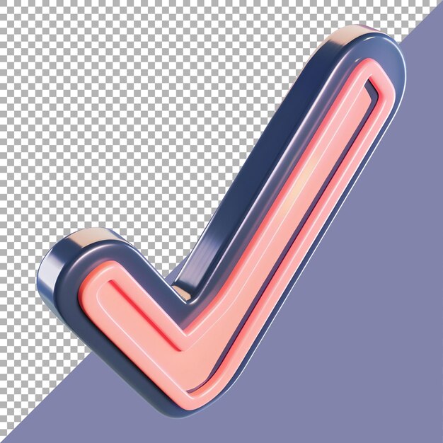 PSD 3d rendering of a tick sign on transparent background ai generated