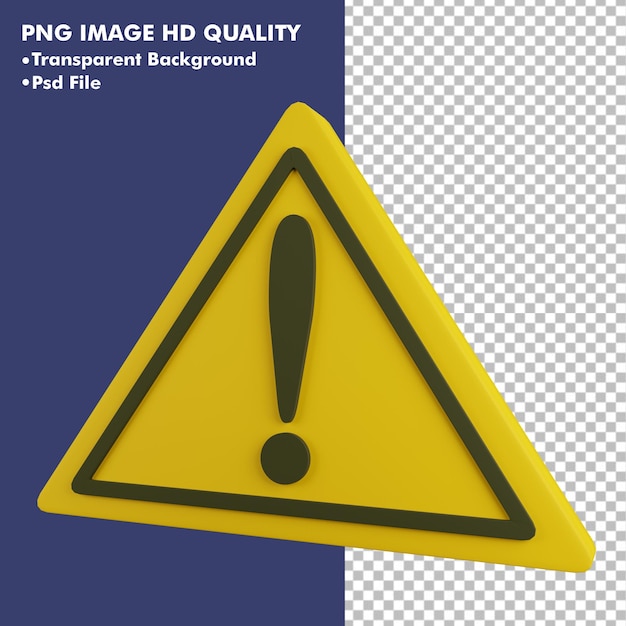 PSD 3d rendering warning icon