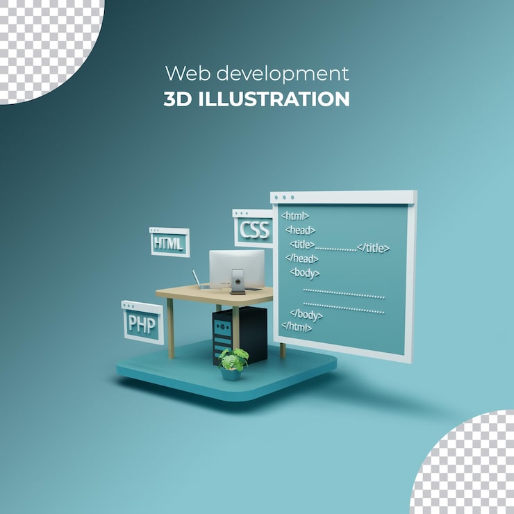 3D rendering Web postdevelopment software Website programming and coding