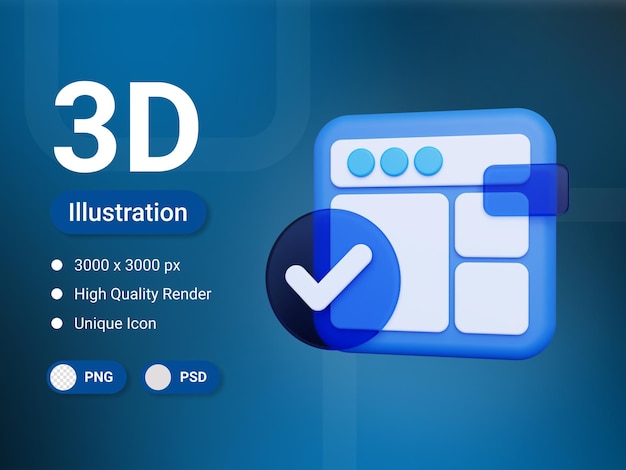 PSD 3d rendering web security icon