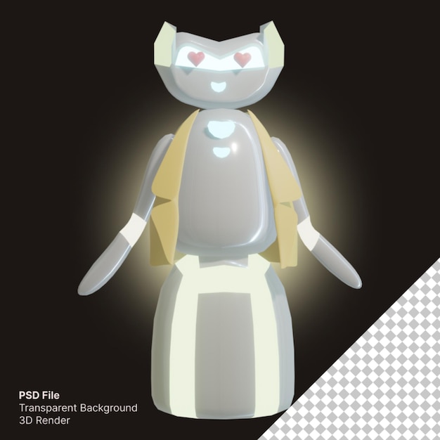 PSD 3d robot with surprise teacher theme