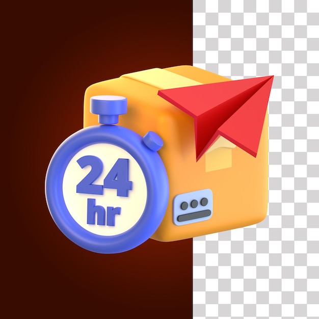 PSD 3d same day delivery illustration