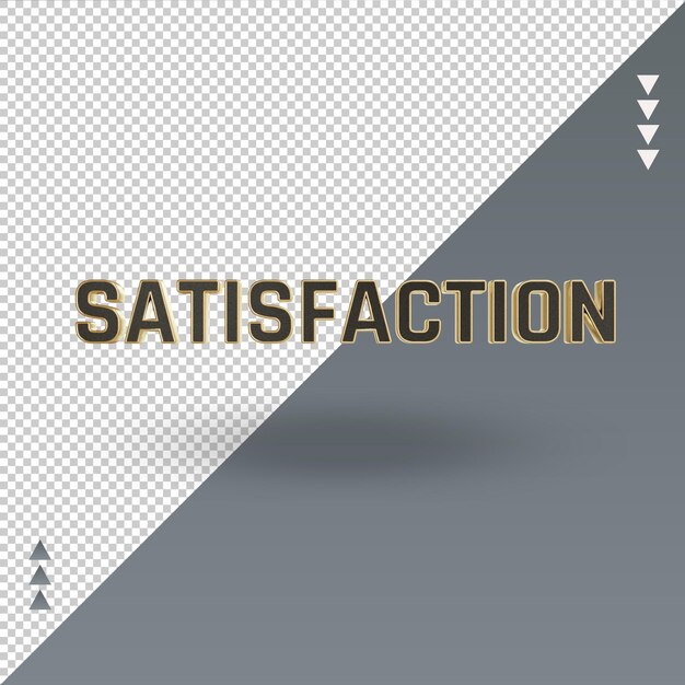 PSD 3d satisfaction black gold text rendering front view