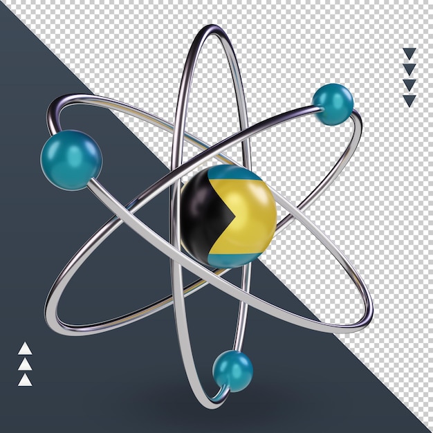 PSD 3d science day bahamas flag rendering left view