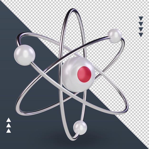 PSD 3d science day japan flag rendering left view