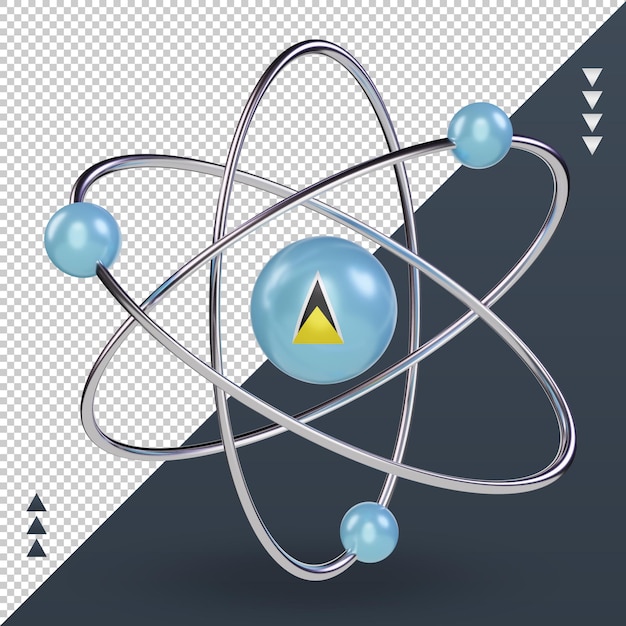 PSD 3d science day st lucia flag rendering front view