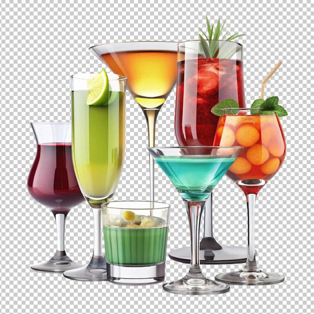 PSD 3d set of cocktail glasses