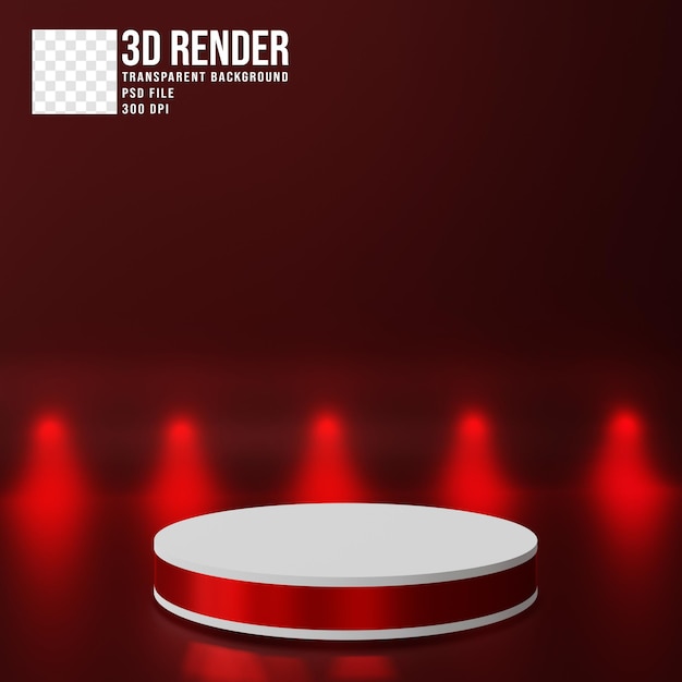 PSD 3d stage with red light background