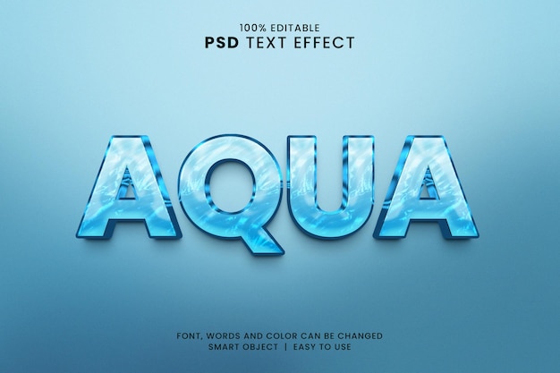 PSD 3d style aqua text effect